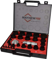 Mayhew - 27 Piece, 1/8 to 2", Hollow Punch Set - Comes in Plastic Case - USA Tool & Supply