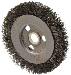 Anderson - 3" OD, 1/2" Arbor Hole, Crimped Steel Wheel Brush - 11/32" Face Width, 13/16" Trim Length, 0.0118" Filament Diam, 6,000 RPM - USA Tool & Supply