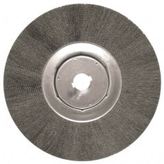 Anderson - 12" OD, 1-1/4" Arbor Hole, Crimped Steel Wheel Brush - 1/2" Face Width, 3" Trim Length, 0.006" Filament Diam, 3,000 RPM - USA Tool & Supply