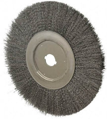 Anderson - 12" OD, 1-1/4" Arbor Hole, Crimped Steel Wheel Brush - 1/2" Face Width, 3" Trim Length, 0.0118" Filament Diam, 3,000 RPM - USA Tool & Supply