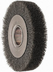 Anderson - 8" OD, 2" Arbor Hole, Crimped Steel Wheel Brush - 1-5/8" Face Width, 1-1/2" Trim Length, 0.01" Filament Diam, 4,500 RPM - USA Tool & Supply