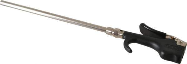 Coilhose Pneumatics - Safety Extension Tube Thumb Lever Blow Gun - 1/4 NPT, 8" Tube Length, Zinc - USA Tool & Supply