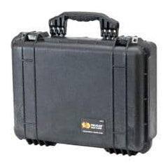 Pelican Products, Inc. - 6-23/32" Wide x 12-57/64" High, Clamshell Hard Case - Black, Polypropylene - USA Tool & Supply