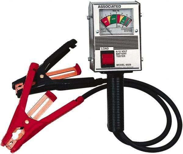 Associated Equipment - 6/12 Volt Battery Load Tester - 400 to 1,000 CCA Range, 2' Cable - USA Tool & Supply