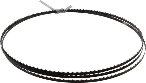 Disston - 4 TPI, 7' 9-1/2" Long x 1/4" Wide x 0.025" Thick, Welded Band Saw Blade - Carbon Steel, Toothed Edge, Raker Tooth Set, Flexible Back, Contour Cutting - USA Tool & Supply