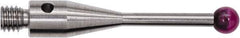 Renishaw - 0.1181 Inch Ball Diameter, Stainless Steel Stem, M3 Thread, Ruby Point Ball Tip CMM Stylus - 0.5787 Inch Working Length, 0.0591 Inch Stem Diameter, 0.8268 Inch Overall Length - USA Tool & Supply