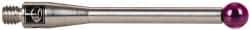 Renishaw - 0.1575 Inch Ball Diameter, Stainless Steel Stem, M3 Thread, Ruby Point Ball Tip CMM Stylus - 1-1/16 Inch Working Length, 0.0984 Inch Stem Diameter, 1.2205 Inch Overall Length - USA Tool & Supply