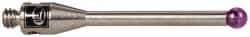 Renishaw - 0.0787 Inch Ball Diameter, Stainless Steel Stem, M2 Thread, Ruby Point Ball Tip CMM Stylus - 0.5512 Inch Working Length, 0.05 Inch Stem Diameter, 0.7874 Inch Overall Length - USA Tool & Supply