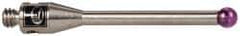 Renishaw - 0.0787 Inch Ball Diameter, Stainless Steel Stem, M2 Thread, Ruby Point Ball Tip CMM Stylus - 0.5512 Inch Working Length, 0.05 Inch Stem Diameter, 0.7874 Inch Overall Length - USA Tool & Supply