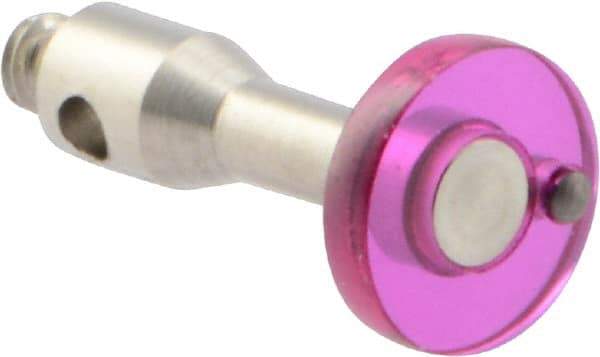 Renishaw - 0.24 Inch Ball Diameter, Stainless Steel Stem, M2 Thread, Ruby Point Disc Tip CMM Stylus - 1.2 mm Working Length, 0.0787 Inch Stem Diameter, 10 mm Overall Length - USA Tool & Supply