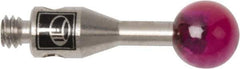 Renishaw - 0.1575 Inch Ball Diameter, Stainless Steel Stem, M2 Thread, Ruby Point Ball Tip CMM Stylus - 0.3937 Inch Working Length, 0.0591 Inch Stem Diameter, 0.3937 Inch Overall Length - USA Tool & Supply