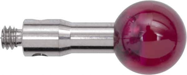 Renishaw - 0.2362 Inch Ball Diameter, Stainless Steel Stem, M2 Thread, Ruby Point Ball Tip CMM Stylus - 0.3937 Inch Working Length, 0.0984 Inch Stem Diameter, 0.3937 Inch Overall Length - USA Tool & Supply