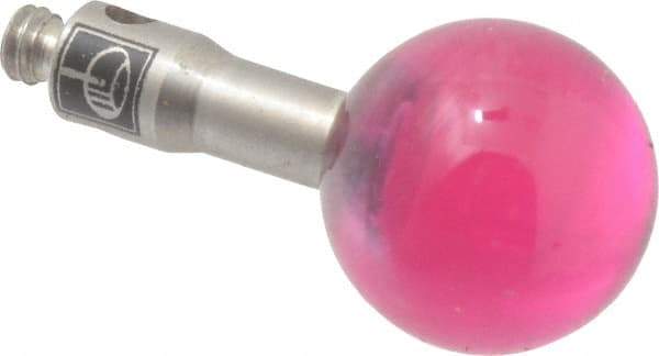 Renishaw - 0.315 Inch Ball Diameter, Stainless Steel Stem, M2 Thread, Ruby Point Ball Tip CMM Stylus - 0.4331 Inch Working Length, 0.0984 Inch Stem Diameter, 0.3937 Inch Overall Length - USA Tool & Supply