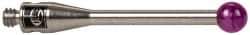 Renishaw - 0.1181 Inch Ball Diameter, Stainless Steel Stem, M2 Thread, Ruby Point Ball Tip CMM Stylus - 0.6693 Inch Working Length, 0.0591 Inch Stem Diameter, 0.7874 Inch Overall Length - USA Tool & Supply