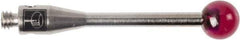 Renishaw - 0.1575 Inch Ball Diameter, Stainless Steel Stem, M2 Thread, Ruby Point Ball Tip CMM Stylus - 0.7874 Inch Working Length, 0.0591 Inch Stem Diameter, 0.7874 Inch Overall Length - USA Tool & Supply