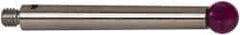 Renishaw - 0.1969 Inch Ball Diameter, Stainless Steel Stem, M3 Thread, Ruby Point Ball Tip CMM Stylus - 1.2205 Inch Working Length, 0.1378 Inch Stem Diameter, 1.2205 Inch Overall Length - USA Tool & Supply