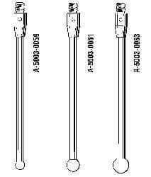 Renishaw - 7 mm Ball Diameter, CMM Stylus and Probe - 51.5 mm Overall Length - USA Tool & Supply