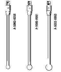 Renishaw - 10 mm Ball Diameter, Carbide Stem, M5 Thread, Ruby Point Ball Tip CMM Stylus - 105 mm Working Length, 6 mm Stem Diameter, 118 mm Overall Length - USA Tool & Supply