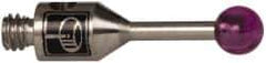 Renishaw - 0.0984 Inch Ball Diameter, Stainless Steel Stem, M2 Thread, Ruby Point Ball Tip CMM Stylus - 0.2559 Inch Working Length, 0.0394 Inch Stem Diameter, 0.3937 Inch Overall Length - USA Tool & Supply