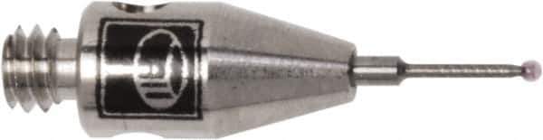 Renishaw - 0.0197 Inch Ball Diameter, Carbide Stem, M2 Thread, Ruby Point Ball Tip CMM Stylus - 0.1181 Inch Working Length, 0.02 Inch Stem Diameter, 0.3937 Inch Overall Length - USA Tool & Supply