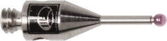 Renishaw - 0.0394 Inch Ball Diameter, Stainless Steel Stem, M2 Thread, Ruby Point Ball Tip CMM Stylus - 0.1772 Inch Working Length, 0.028 Inch Stem Diameter, 0.3937 Inch Overall Length - USA Tool & Supply