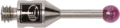 Renishaw - 0.0787 Inch Ball Diameter, Stainless Steel Stem, M2 Thread, Ruby Point Ball Tip CMM Stylus - 0.2362 Inch Working Length, 0.0394 Inch Stem Diameter, 0.3937 Inch Overall Length - USA Tool & Supply