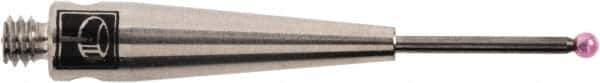 Renishaw - 0.0394 Inch Ball Diameter, Carbide Stem, M2 Thread, Ruby Point Ball Tip CMM Stylus - 0.2756 Inch Working Length, 0.028 Inch Stem Diameter, 0.7874 Inch Overall Length - USA Tool & Supply