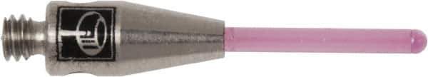 Renishaw - 0.0394 Inch Ball Diameter, Stainless Steel Stem, M2 Thread, Ruby Point Ball Tip CMM Stylus - 0.315 Inch Working Length, 0.5906 Inch Overall Length - USA Tool & Supply