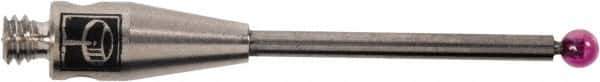 Renishaw - 0.0591 Inch Ball Diameter, Carbide Stem, M2 Thread, Ruby Point Ball Tip CMM Stylus - 1/2 Inch Working Length, 0.0394 Inch Stem Diameter, 0.7874 Inch Overall Length - USA Tool & Supply