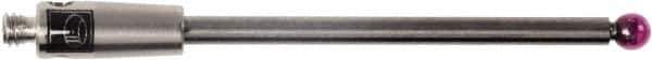 Renishaw - 0.0787 Inch Ball Diameter, Carbide Stem, M2 Thread, Ruby Point Ball Tip CMM Stylus - 0.8858 Inch Working Length, 0.0591 Inch Stem Diameter, 1.1811 Inch Overall Length - USA Tool & Supply