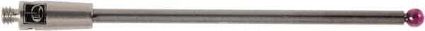 Renishaw - 0.0787 Inch Ball Diameter, Carbide Stem, M2 Thread, Ruby Point Ball Tip CMM Stylus - 1.2795 Inch Working Length, 0.0591 Inch Stem Diameter, 1.5748 Inch Overall Length - USA Tool & Supply