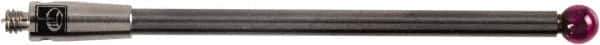 Renishaw - 0.1181 Inch Ball Diameter, Carbide Stem, M2 Thread, Ruby Point Ball Tip CMM Stylus - 1.4567 Inch Working Length, 0.0787 Inch Stem Diameter, 1.5748 Inch Overall Length - USA Tool & Supply