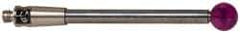 Renishaw - 0.1575 Inch Ball Diameter, Carbide Stem, M2 Thread, Ruby Point Ball Tip CMM Stylus - 1.1811 Inch Working Length, 0.0787 Inch Stem Diameter, 1.1811 Inch Overall Length - USA Tool & Supply