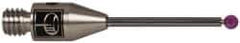 Renishaw - 0.0591 Inch Ball Diameter, Carbide Stem, M3 Thread, Ruby Point Ball Tip CMM Stylus - 1/2 Inch Working Length, 0.0394 Inch Stem Diameter, 0.7874 Inch Overall Length - USA Tool & Supply