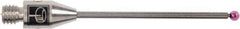 Renishaw - 0.0591 Inch Ball Diameter, Carbide Stem, M3 Thread, Ruby Point Ball Tip CMM Stylus - 0.8858 Inch Working Length, 0.0394 Inch Stem Diameter, 0.7874 Inch Overall Length - USA Tool & Supply