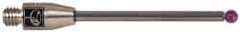 Renishaw - 0.0787 Inch Ball Diameter, Carbide Stem, M3 Thread, Ruby Point Ball Tip CMM Stylus - 0.8976 Inch Working Length, 0.0591 Inch Stem Diameter, 1.1811 Inch Overall Length - USA Tool & Supply