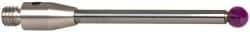 Renishaw - 0.0984 Inch Ball Diameter, Carbide Stem, M3 Thread, Ruby Point Ball Tip CMM Stylus - 0.8858 Inch Working Length, 0.0787 Inch Stem Diameter, 1.1811 Inch Overall Length - USA Tool & Supply