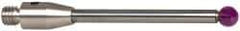 Renishaw - 0.1181 Inch Ball Diameter, Carbide Stem, M3 Thread, Ruby Point Ball Tip CMM Stylus - 0.9449 Inch Working Length, 0.0787 Inch Stem Diameter, 1.1811 Inch Overall Length - USA Tool & Supply