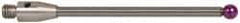 Renishaw - 0.1181 Inch Ball Diameter, Carbide Stem, M3 Thread, Ruby Point Ball Tip CMM Stylus - 1.3268 Inch Working Length, 0.0787 Inch Stem Diameter, 1.5748 Inch Overall Length - USA Tool & Supply