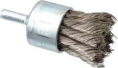 Anderson - 1-1/8" Brush Diam, Knotted, End Brush - 1/4" Diam Shank, 22,000 Max RPM - USA Tool & Supply