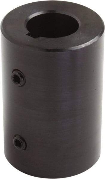 Climax Metal Products - 1-3/4" Inside x 2-3/4" Outside Diam, Set Screw Rigid Coupling with Keyway - 4-1/2" Long x 3/8" Keyway Width x 3/16" Keyway Depth - USA Tool & Supply