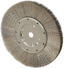 Anderson - 8" OD, 5/8" Arbor Hole, Crimped Stainless Steel Wheel Brush - 1/2" Face Width, 1-13/16" Trim Length, 0.006" Filament Diam, 4,500 RPM - USA Tool & Supply
