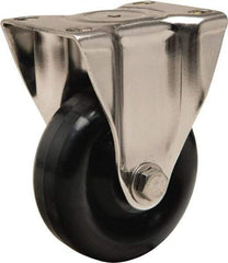 Hamilton - 3-1/2" Diam x 1-3/8" Wide x 4-7/8" OAH Top Plate Mount Rigid Caster - Polyolefin, 260 Lb Capacity, Plain Bore Bearing, 2-3/8 x 3-5/8" Plate - USA Tool & Supply