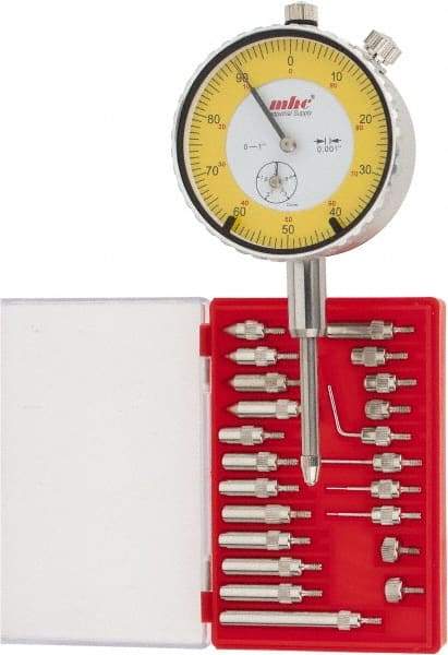 Value Collection - 23 Piece, 4-48 Inch Thread, Steel, 1 Inch Dial Indicator and Point Kit - Use With AGD Indicators - USA Tool & Supply