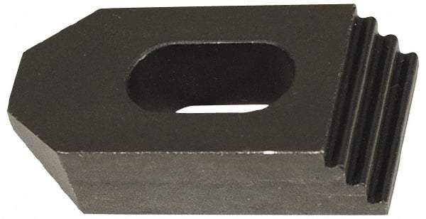 Jergens - 1/2" Stud, Low Carbon Steel, Plain Strap Clamp - 2" Travel, 6" OAL x 1-1/4" Wide x 7/8" High, Black Oxide Finish, Tapered Nose - USA Tool & Supply