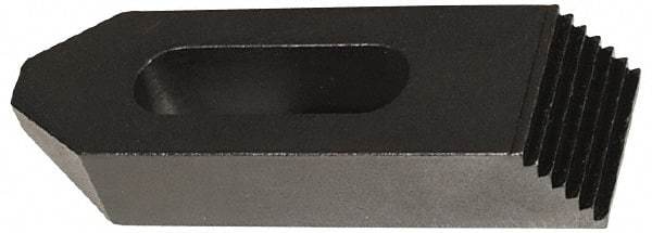 Jergens - 3/4" Stud, Low Carbon Steel, Plain Strap Clamp - 3/4" Travel, 4" OAL x 1-1/2" Wide x 3/4" High, Black Oxide Finish, Tapered Nose - USA Tool & Supply