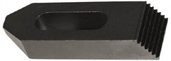 Jergens - 3/4" Stud, Low Carbon Steel, Plain Strap Clamp - 1-1/2" Travel, 6" OAL x 1-5/8" Wide x 1" High, Black Oxide Finish, Tapered Nose - USA Tool & Supply