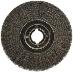Anderson - 12" OD, 2" Arbor Hole, Crimped Steel Wheel Brush - 1-1/4" Face Width, 3" Trim Length, 0.02" Filament Diam, 3,600 RPM - USA Tool & Supply