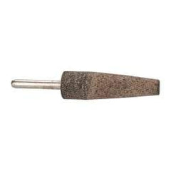 Grier Abrasives - 3/4" Head Diam x 2-1/2" Thickness, A1, Cone End, Aluminum Oxide Mounted Point - Brown, Very Coarse Grade, 36 Grit, 19,800 RPM - USA Tool & Supply