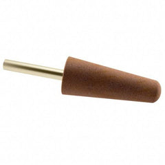 Grier Abrasives - 1" Head Diam x 2-3/4" Thickness, A3, Tree End, Aluminum Oxide Mounted Point - Brown, Very Coarse Grade, 36 Grit, 16,100 RPM - USA Tool & Supply